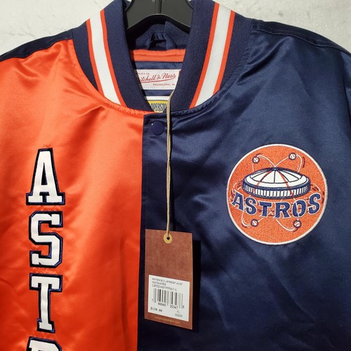 Houston Astros Jacket Mens XL Navy Orange MLB Baseball Cooperstown Throwback - Picture 5 of 11