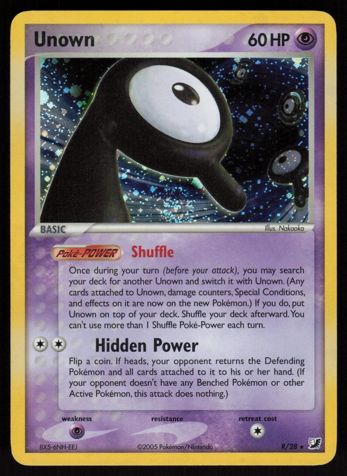 Unown (R) R/28 Unseen Forces Holo Rare POKEMON