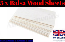 5 x Wooden Model Balsa Wood Sheets 200mmx100mmx1mm Craft Hobby Ship Aircraft