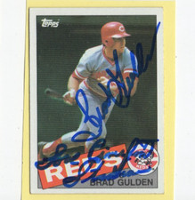 Autographed Brad Gulden Love Riverfront Stadium added Reds 1985 Topps