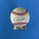 Greg Maddux Atlanta Braves Hall of Famer Signed Baseball (COA & Ball Holder)