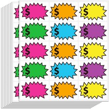 300 Pcs Garage Sale Stickers, 2"x3" Removable 2x3 inch, Multicolored