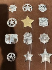 Framed Collectible 1987 Franklin Mint Great Western Lawmen Badges Set