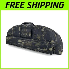 Soft Bow Case with Foam Padding and Multi-Compartment Design - Gray-Black Camo