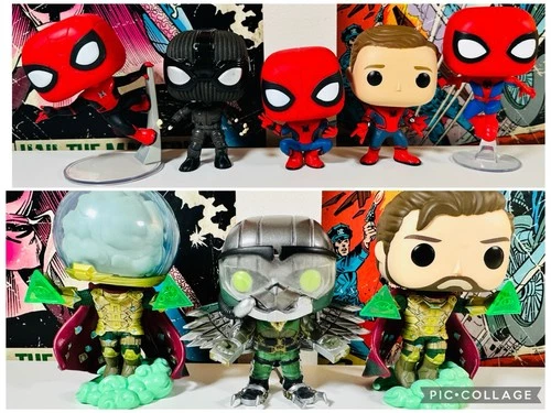 Marvel Funko Pop Spider-Man MCU Lot of 8 - Peter Parker, Mysterio, Vulture OOB