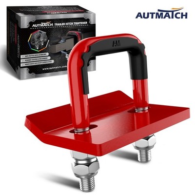 AUTMATCH 1.25''~2'' Hitch Tightener Anti-Rattle Clamp, Heavy Duty, Red