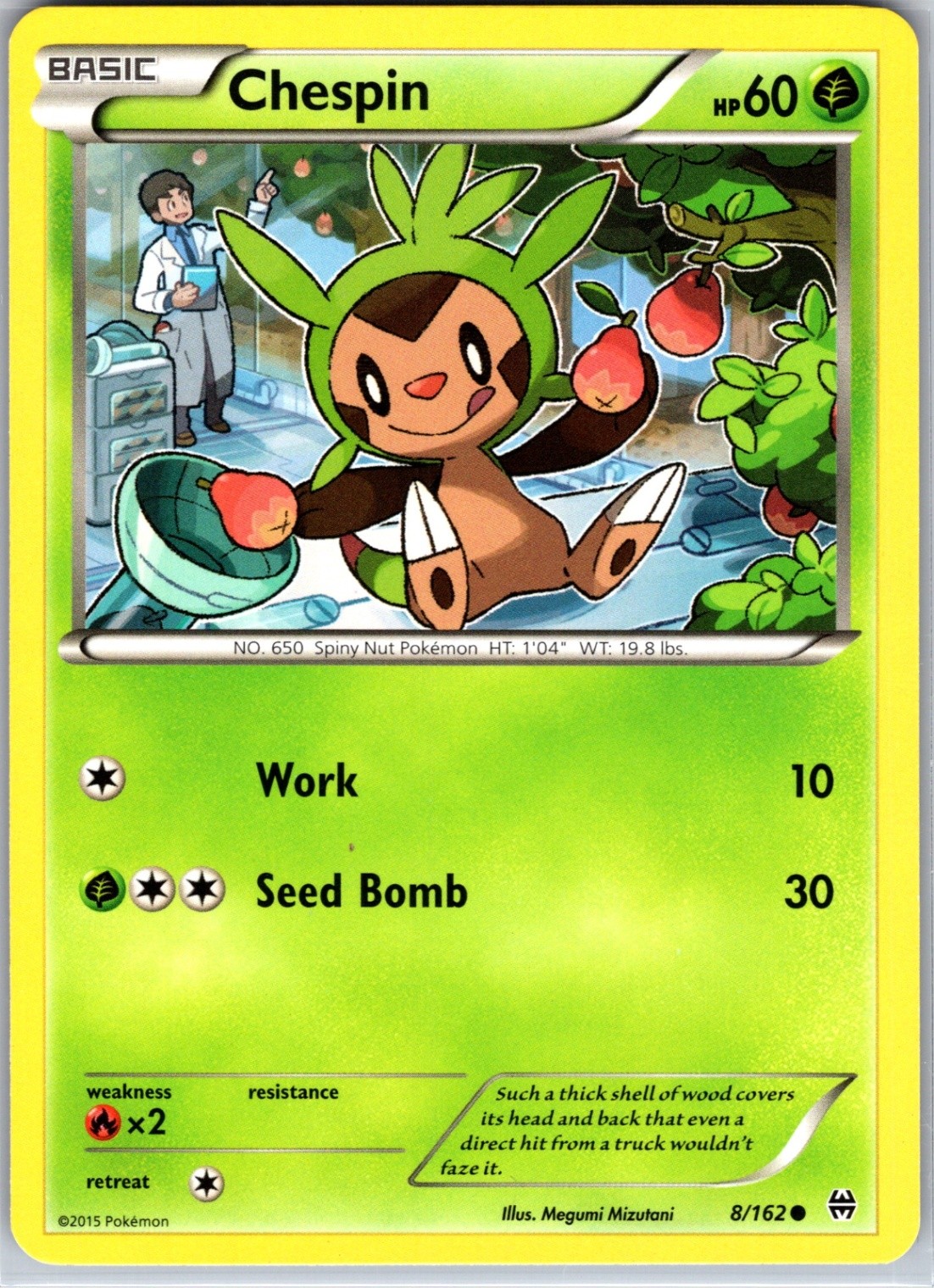 Chespin 8/162 Common Regular Card XY - BREAKthrough Pokemon TCG NM