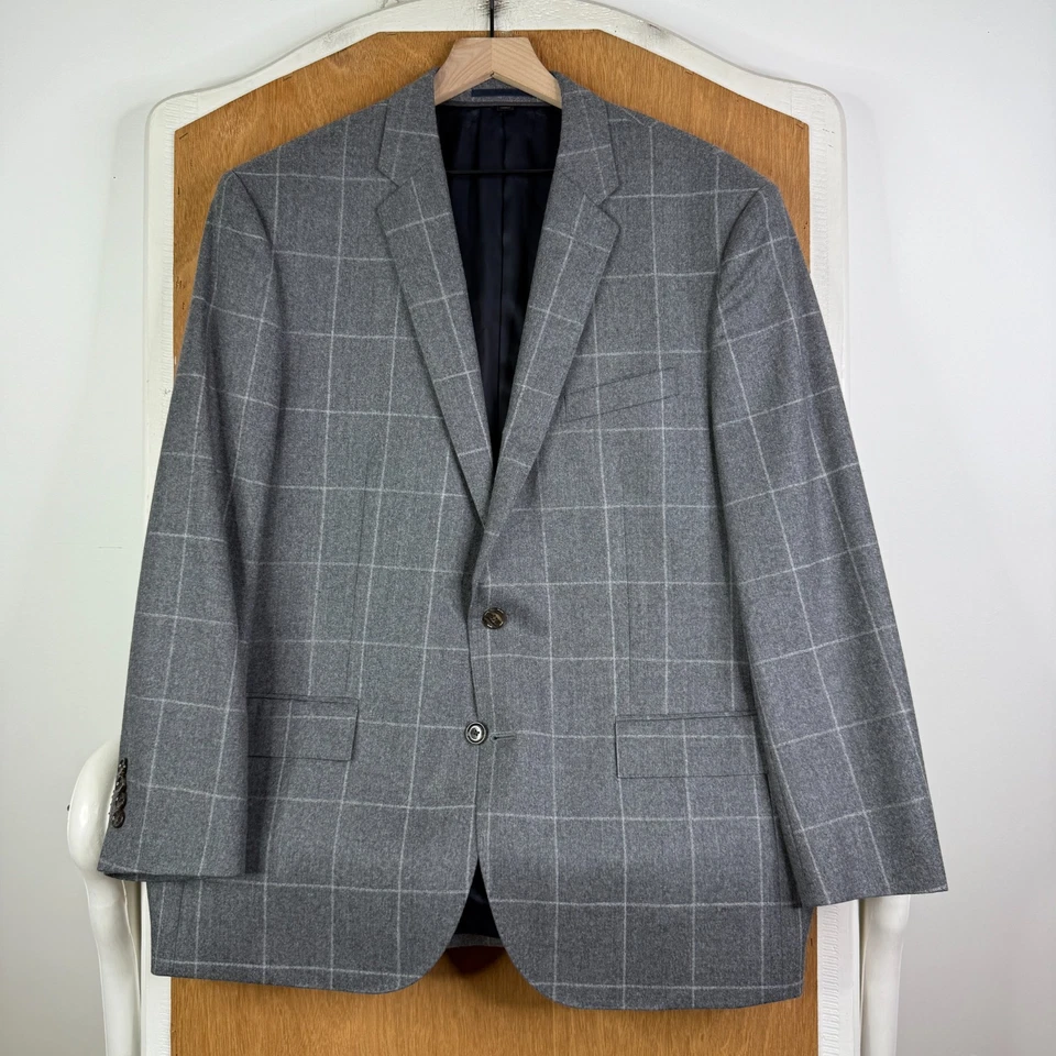 J Crew Suit Mens 44R Gray 2 Button Flannel Vitale Barberis Canonico Crosby Fit - Image 2 of 4