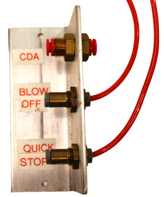 One SMC Brass 1/2'' Bulkhead Union 1/4'' & Two 3/8'' one touch for 3/16'' Mounted 5''