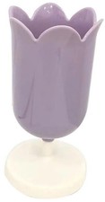 Tulip Pen Holder for Desk, Plastic Stationery Organizer, Cute Desktop Purple