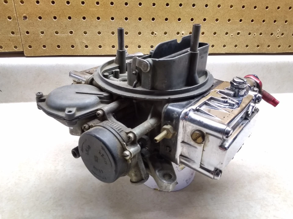 VTG Used Holley 600CFM Carb, List 1850-1, Date 1718, Polished Float Bowls, USA!! - Image 2 of 4