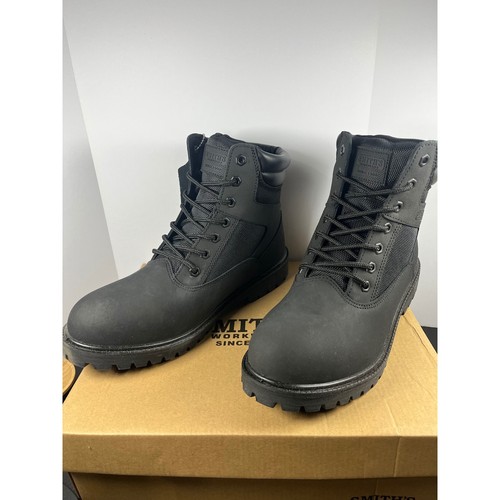 Stivaletti da lavoro uomo Smiths Workwear neri in pelle stringati taglia 9 - Foto 3 di 7