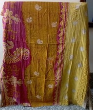 Indian Handwoven Patchwork Vintage Cotton Kantha Quilt ,Bedspread ,Throw Blanket