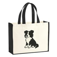 Jutetasche Border Collie Border Comic Geschenkidee Border Collie Geschenk PräSen