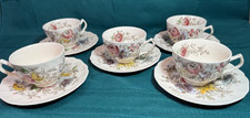 Vintage 5-piece Set Johnson Brothers  Sheraton  Tea Cups and Saucers England