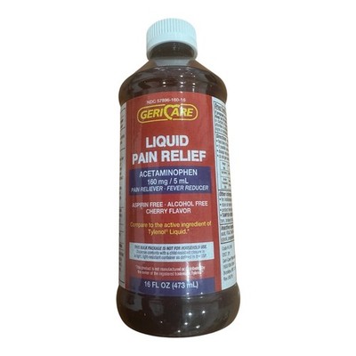 Gericare- Acetaminophen Liquid Pain Relief, Cherry Flavored, 16oz-