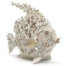 Sea Coral Fish Figurines Decoration Summer Beach Coastal Decor Coral White