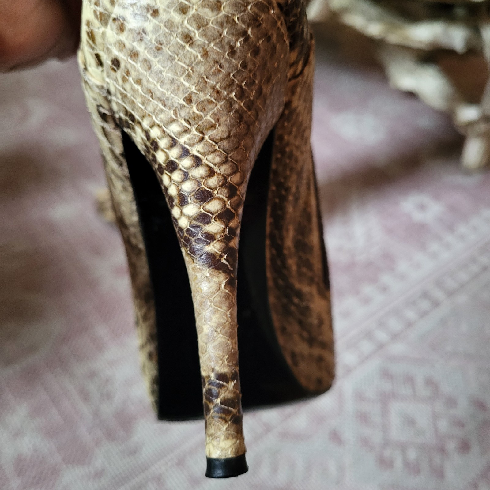 Real AUTHENTIC PYTHON SNAKESKIN boots Euro Sz 37 … - image 8