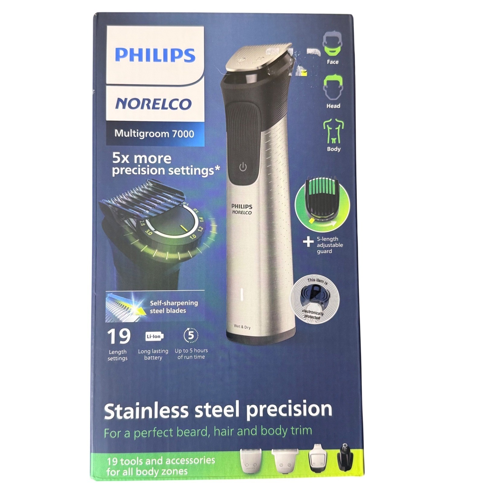 Philips Norelco Multigroom 7000 Mens Trimmer 19 Tools MG7910