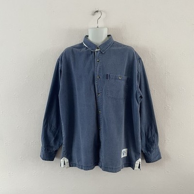 VINTAGE EDWARDS HEAVYIES SHIRT - XL-XXL - BLAU - RETRO LS