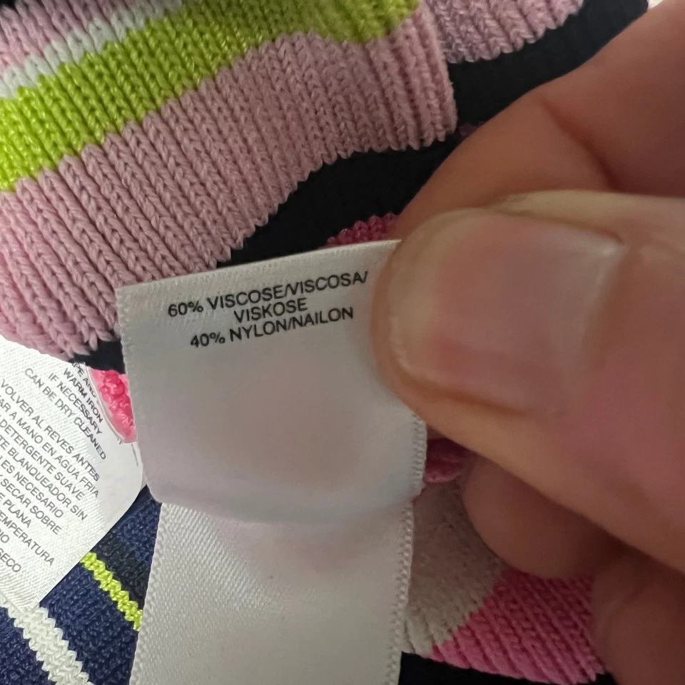 Falda Tejida Rachel Roy Abril Rayas Rosa Blanco Azul Marino Negro Bodycon Midi Para Mujer M Foto 4 de 4