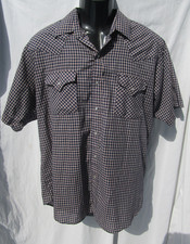 Plains Western Wear Mens Pearl Snap Plaid Short Sleeve Multicolor Shirt Size L