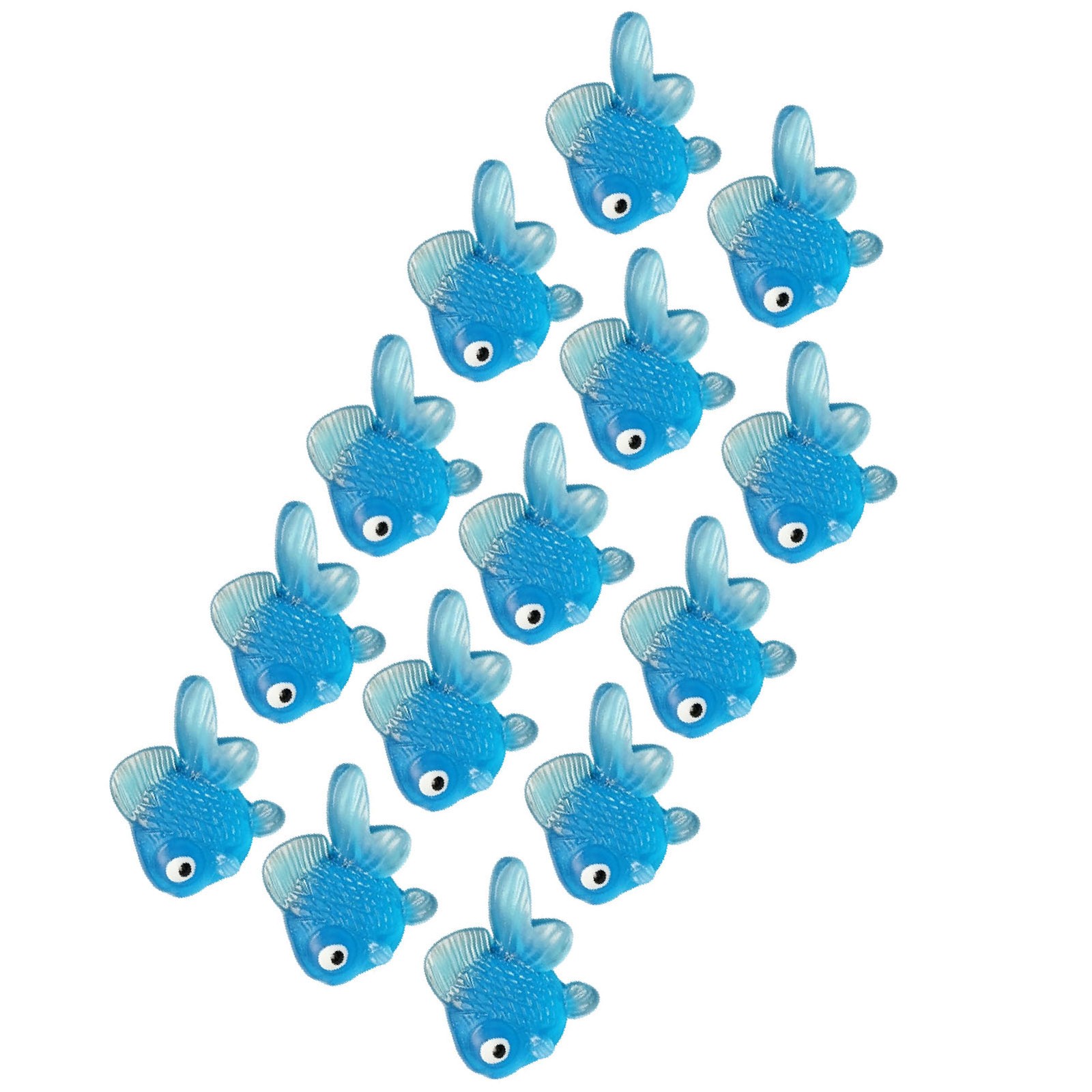 ↑14pcs Fake Goldfish Toy 0.98in Realistic TPR Soft Rubber Goldfish Figurines For