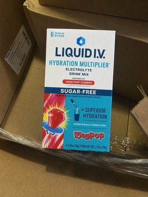 Lot Of 72 - Liquid IV Hydration Multiplier Sugar Free Ring Pop Cherry Exp 3/28
