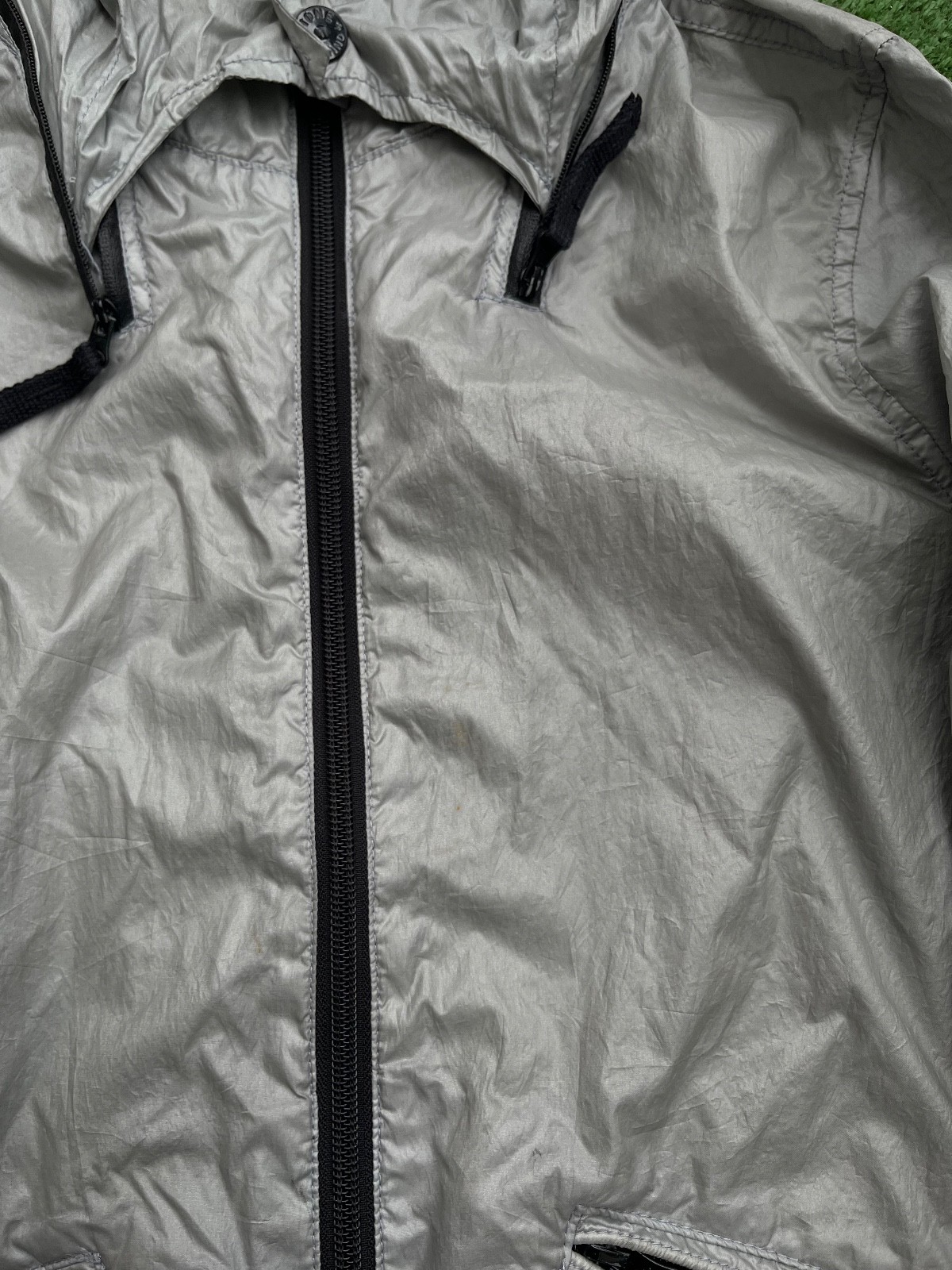 Stone Island Vintage Boys Jacket Size 12 / 152 Very Rare Silver Hooded Windbreak image 4