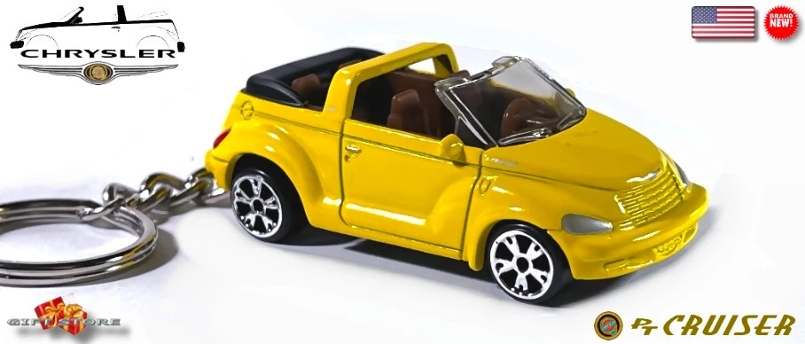 🎁🚦🎄 🆕 RARE KEY CHAIN YELLOW CHRYSLER PT CRUISER CONVERTIBLE 💕GREAT GIFT💕🎁 - Image 4 of 4