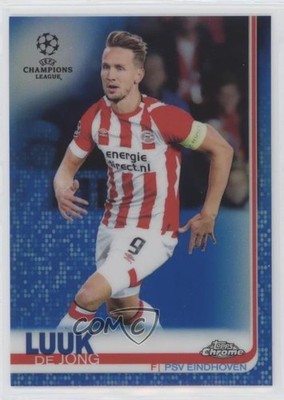2018 Topps Chrome UEFA Champions League Blue Refractor 7/150 Luuk de Jong 0o8k