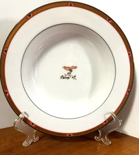 Dinner Bowls 9" Gear By Arita, Japan Larkspur, Bird Plates Excellent