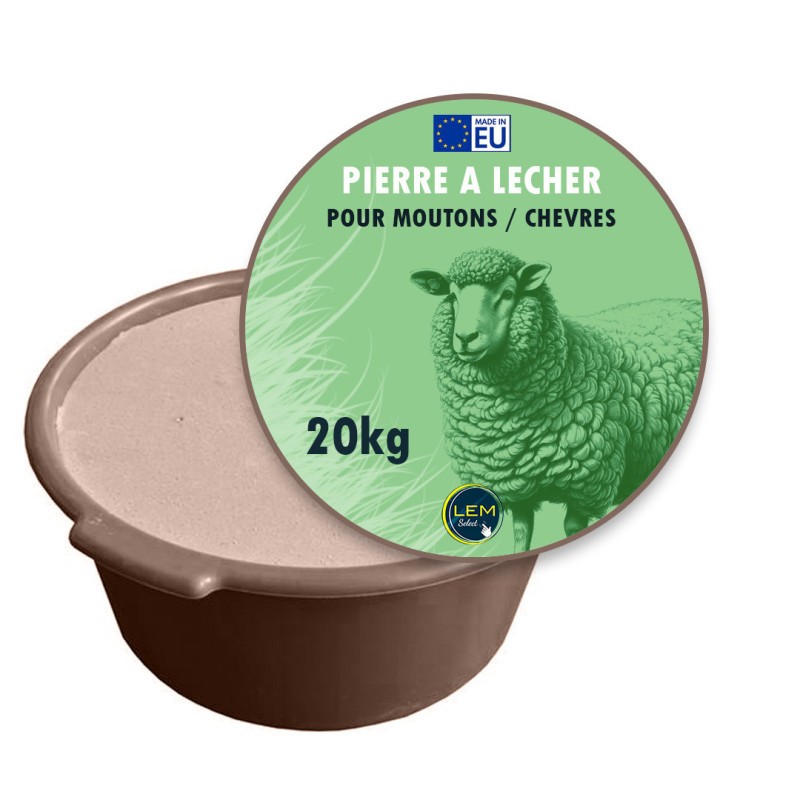 Bloc à lécher minéral O 20kg pour éviter les carences des moutons et chèvres