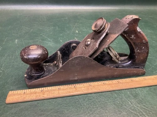 Rare Antique Steers' Patent Iron Smooth Plane No. 304 Rosewood Strips
