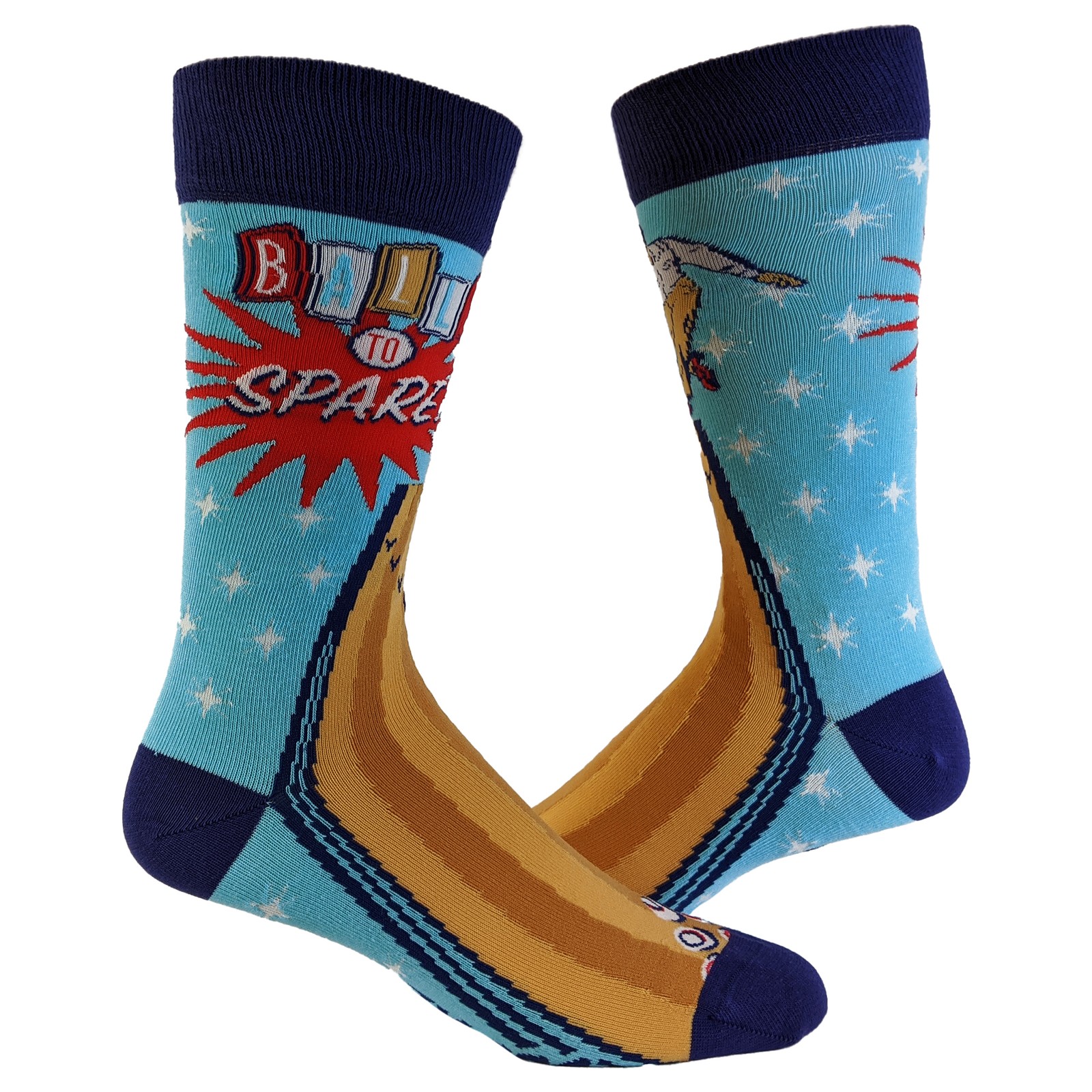 Men's Balls to Spare Socks Funny Bowling Humor Sports Novelty Graphic Footwear