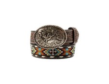 Nocona Western Belt Boys Cross Embroidery Buck Lacing N4441632