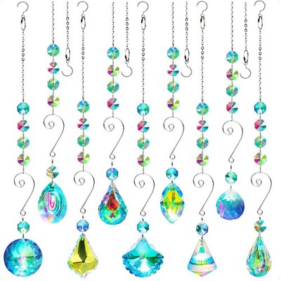 9 Pieces Sun Catchers Indoor Window Suncatcher 15.75 inches in length, Silver 