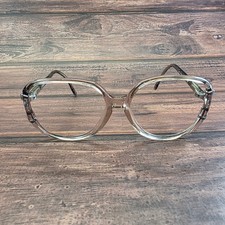 Luxottica Deanna Greymist Oversized Butterfly Eyeglass Frames Italy Vintage 130