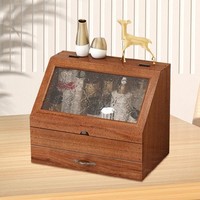 Make-Up-Organizer Aus Holz, Aufbewahrungsbox, Kosmetik-Organizer, Tablett,