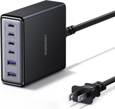UGREEN 100W USB C Charging Station, 6-Port Gan Desktop Charger with 4 USB-C & 2