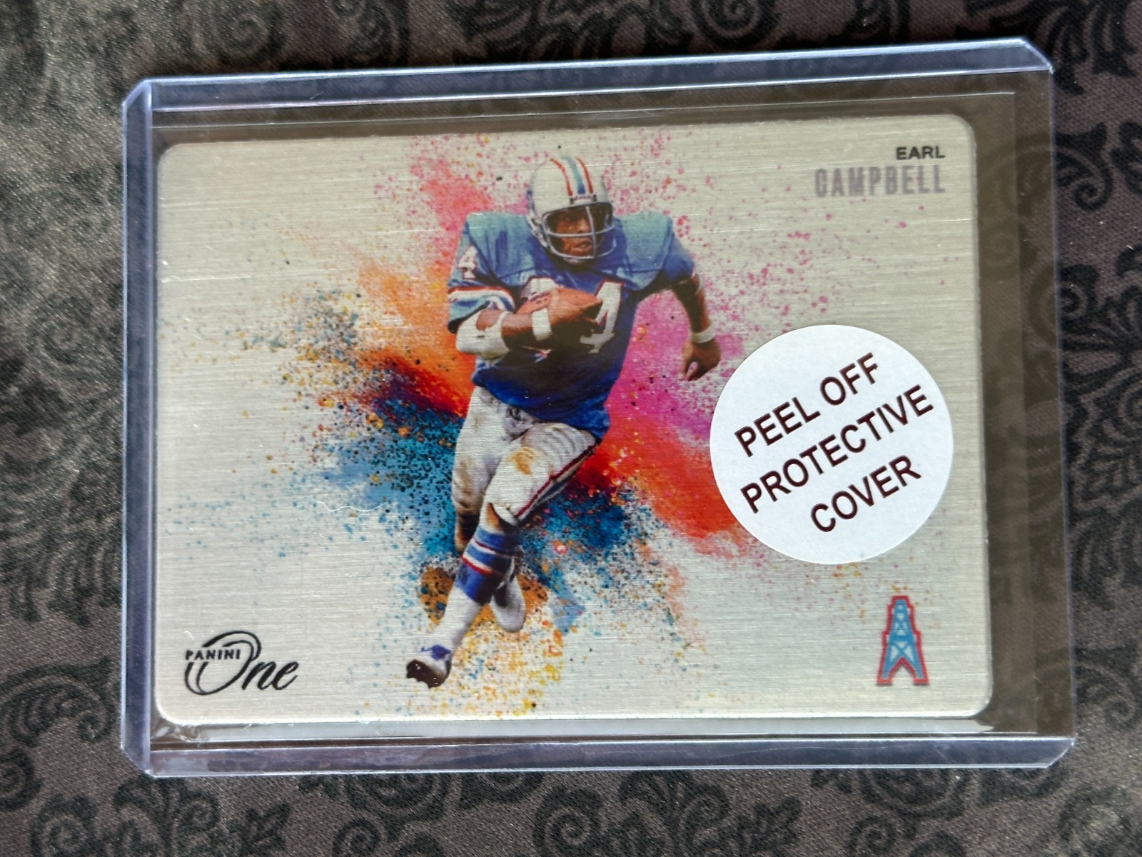2024 PANINI ONE EARL CAMPBELL METAL COLORBLAST INSERT CARD CASE HIT SSP!!