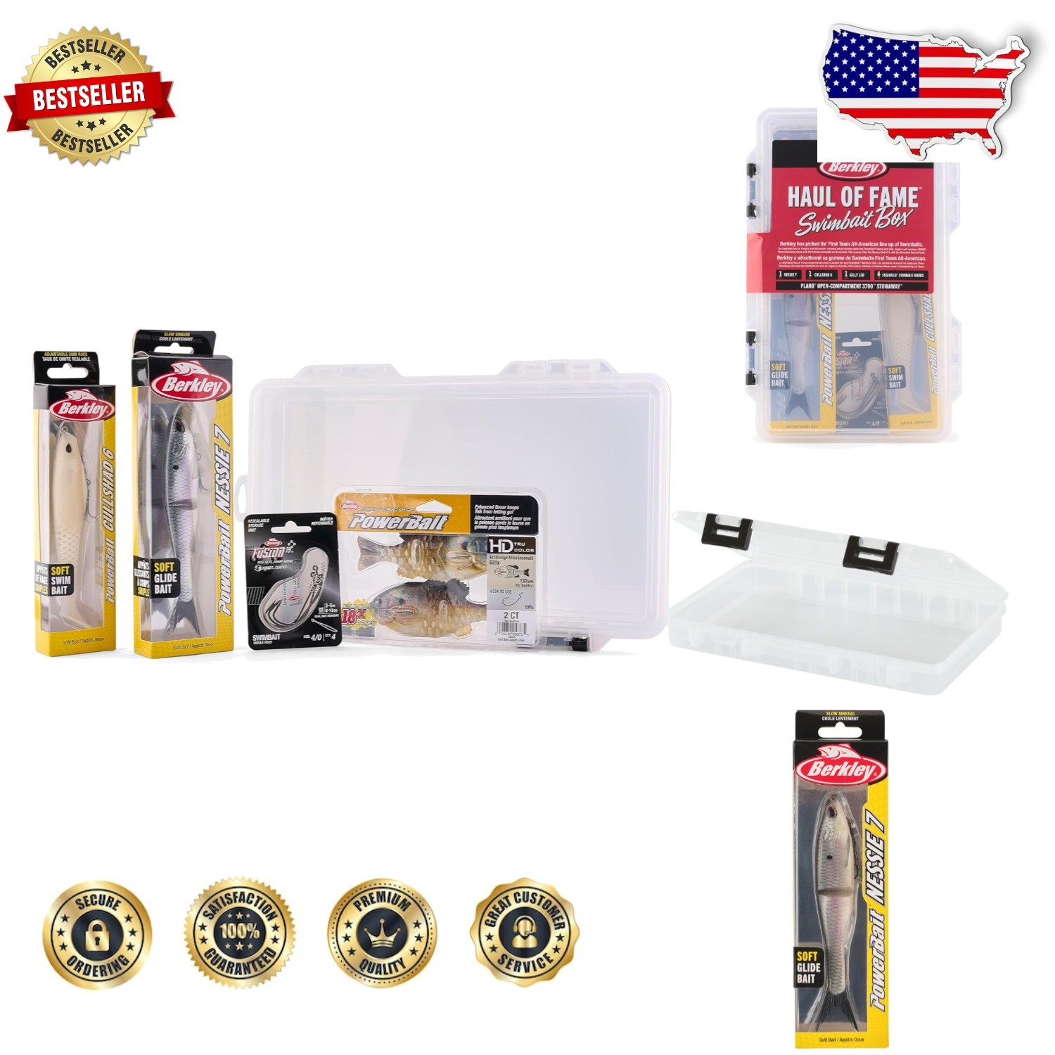 Berkley PowerBait Nessie 5pc Bass Fishing Swimbait Kit - Pro Designed Lures - Image 1