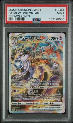 2023 POKEMON SWORD & SHIELD CROWN ZENITH #GG44/GG70 MEWTWO VSTAR PSA 9