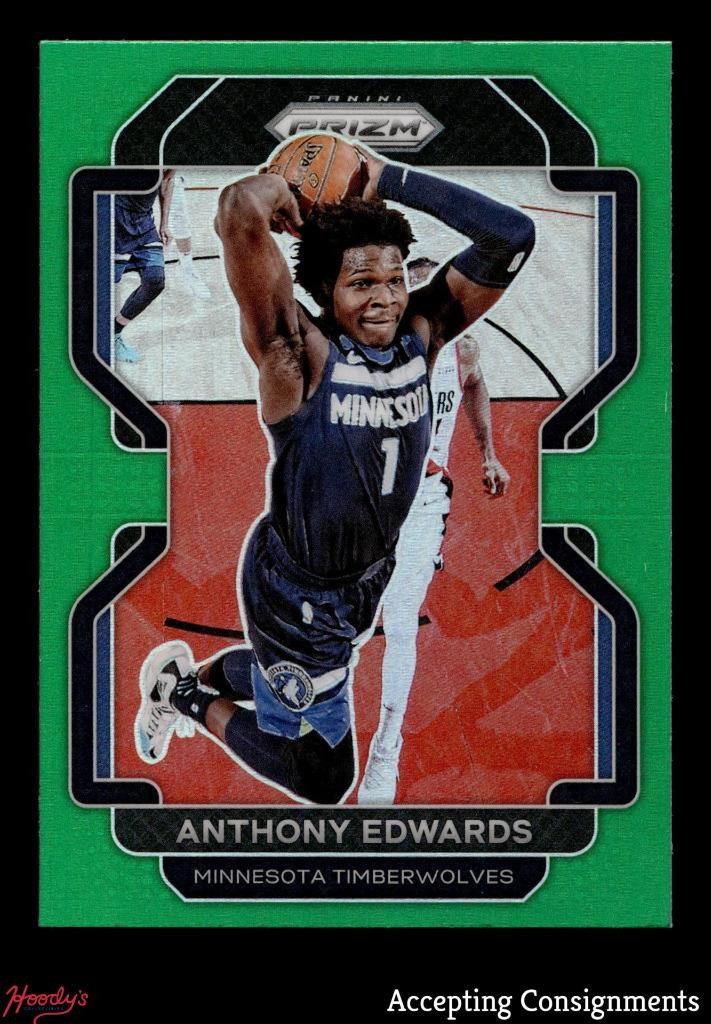 2021-22 Panini Prizm Green #37 Anthony Edwards TIMBERWOLVES