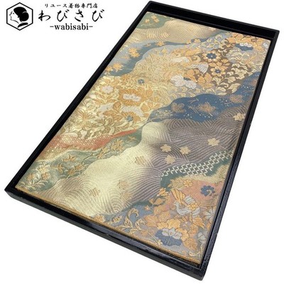 FUKURO OBI dazzling floral arabesque with bird motifs GOLD THREAD O-3183
