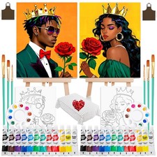 2 Sets 10x12 Couples Painting Kit Date Night, Sip and Paint Kit for Adults wi...