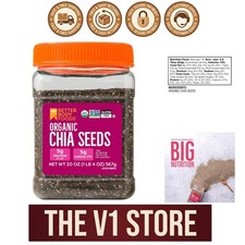 BetterBody Foods Organic Chia Seeds with Omega-3, Non-GMO, Gluten Free, 20 oz