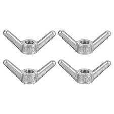 Wing Nuts, (M12, Silver) (4 Pcs) Metric Thread Butterfly Wing Nut