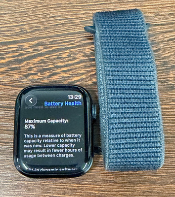 Apple Watch Series 9 - 45mm - Black Casing Sports Loop Band Blue - GPS - Used