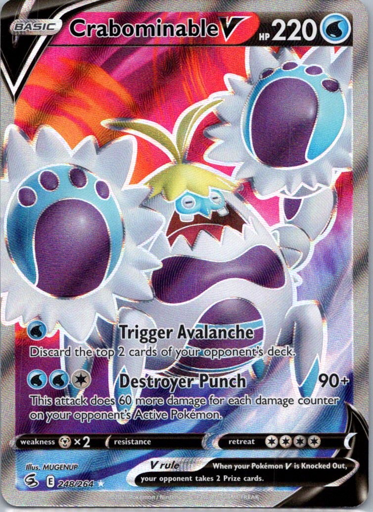 Pokemon TCG Crabominable V 248/264 Fusion Strike Holo NM